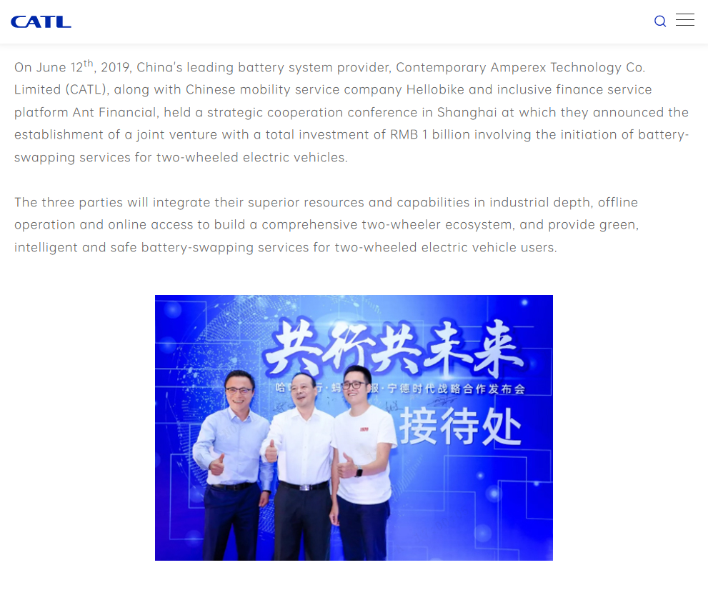 CATL Battery Swap News